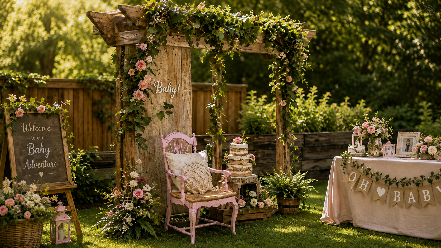 Baby shower table styling
